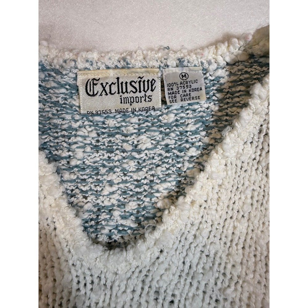 Vintage 90s Exclusive Imports Floral Sweater Medium Grandma Cottagecore - Picture 5 of 6
